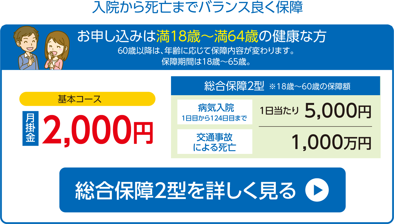 入院から死亡までバランス良く保障